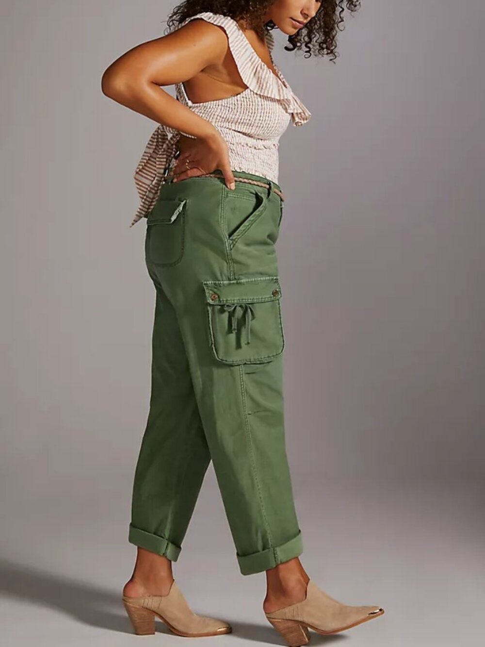 Anthropologie x Pilcro Utility Cargo Pants in Green - Size 29 GUC - Picture 2 of 11